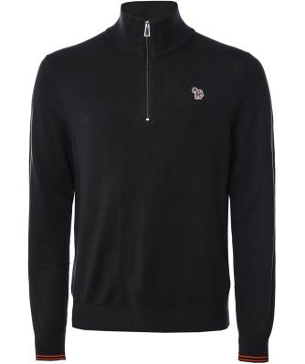 Merino Half Zip Zebra Sweater