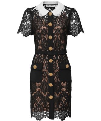 Guipure Floral Mini Dress