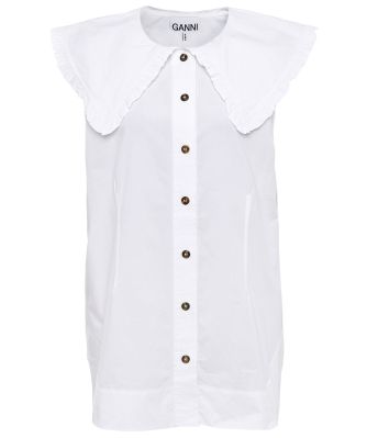 Cotton Poplin Sleeveless Shirt