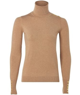 Holland Cooper Women's Buttoned Roll Neck Jumper
