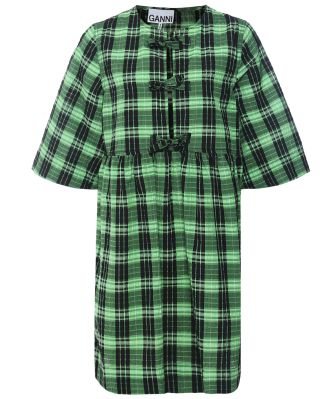Seersucker Check Mini Dress