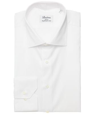 Stenstroms Men's White Slimline Plain Shirt
