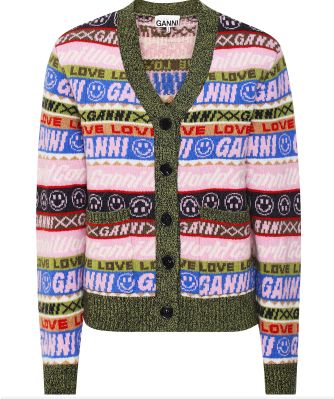 Wool Graphic Cardigan