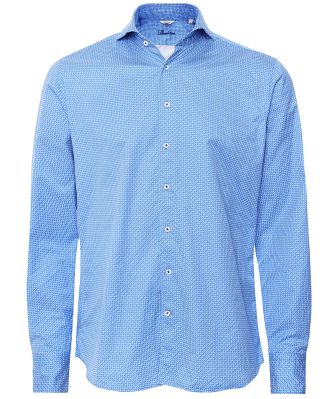 Fitted Body Micro Pattern Shirt