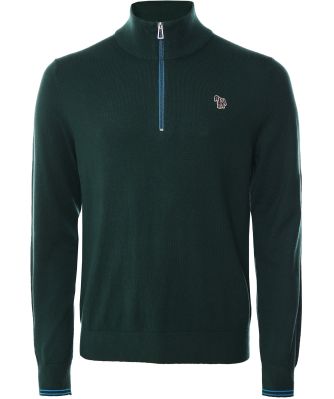 Merino Half Zip Zebra Sweater