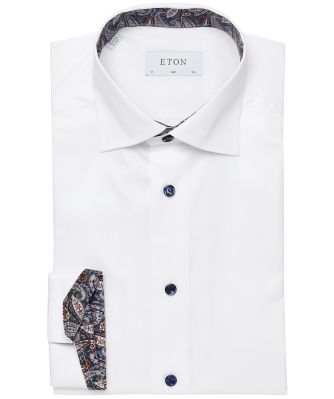 Slim Fit Paisley Trim Shirt