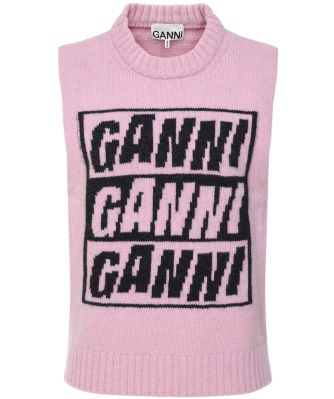 GANNI Women's Logo Knitted Vest