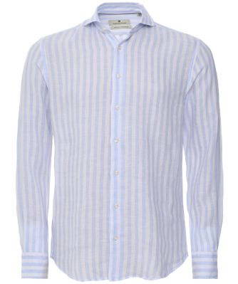 Tailored Fit Linen Striped Bari Shirt