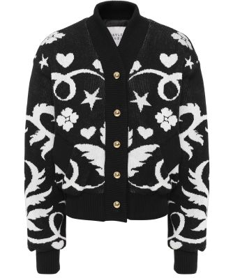 Belle Starr Cotton Merino Jacquard Bomber Jacket