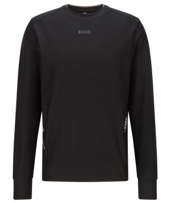 BOSS Men's Black Slim Fit Salbo Gym Sweatshirt