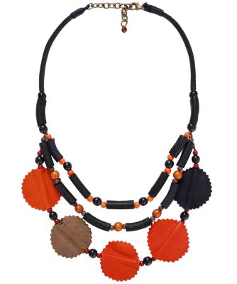 Leather Disc Necklace