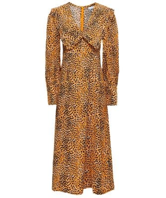 GANNI Women's Ruffle Collar Midi Dress