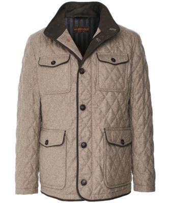Water-Repellent Quilted Wool Jacket