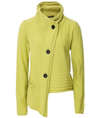 Asymmetric Stand Collar Cardigan