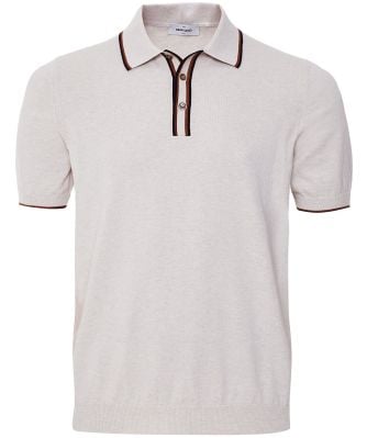 Knitted Cotton Tipped Polo Shirt
