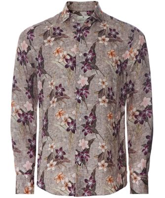 Tailored Fit Linen Floral Roma Shirt