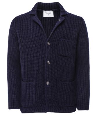 Virgin Wool Collared Cardigan