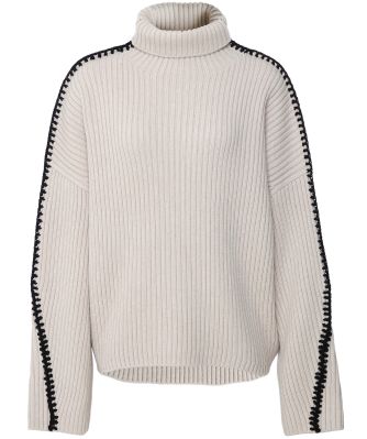 Ingrid Ribbed Turtleneck Wool Sweater