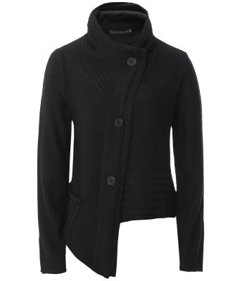 Asymmetric Stand Collar Cardigan