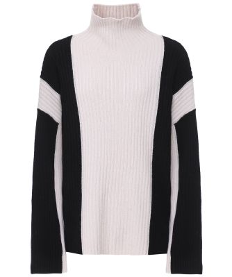 Sara Two-Tone Cashmere Sweater