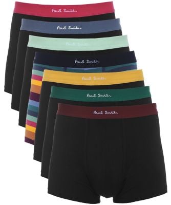 Paul Smith Men's Black Stretch Cotton Trunks 7 Pack