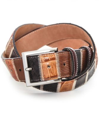 Leather Patchwork Belt 40mm