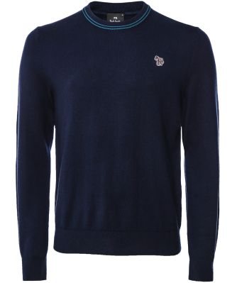 Merino Crew Neck Zebra Sweater