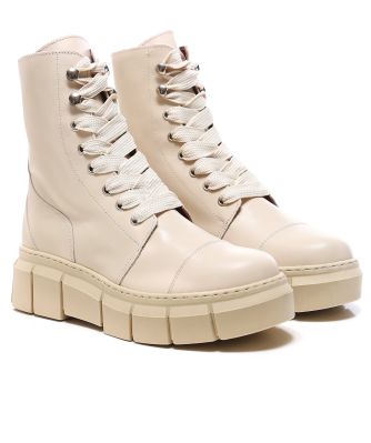 Can Can Leather Combat Boots