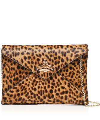 Leopard Envelope Clutch Bag
