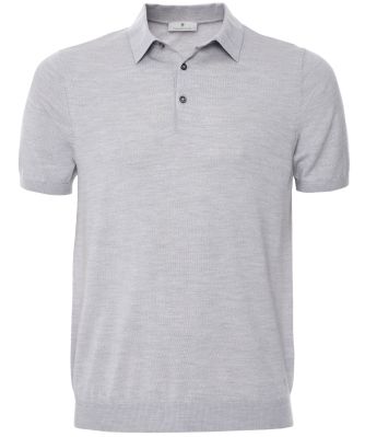 Thomas Maine Men's Merino Wool Knit Polo Shirt