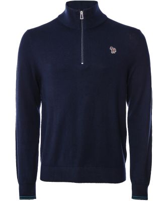 Merino Half Zip Zebra Sweater