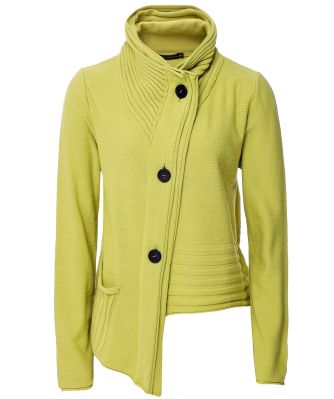 Asymmetric Stand Collar Cardigan