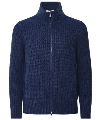 Wool Cashmere Zip Cardigan