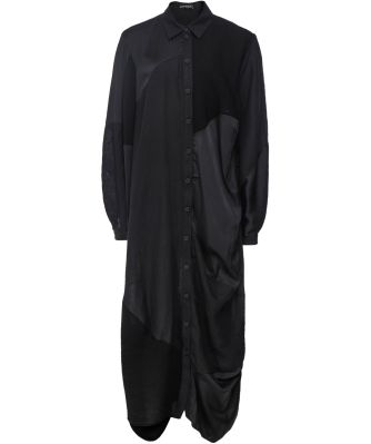 Contrast Fabric Shirt Dress