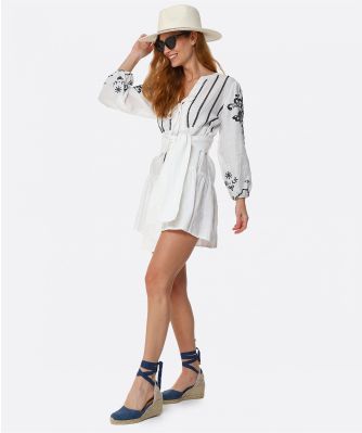 Kori Women's Tier Mini Linen Dress