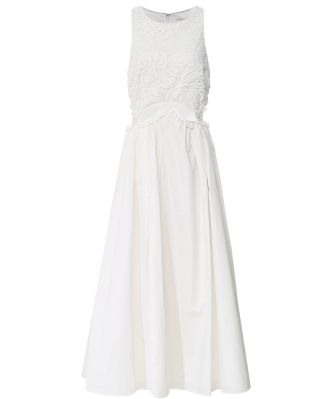 Self-Portrait Women's Organic Cotton Cut Out Midi Dress