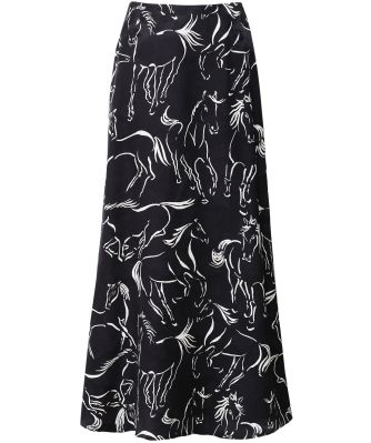 Blaze Silk Jacquard Maxi Skirt