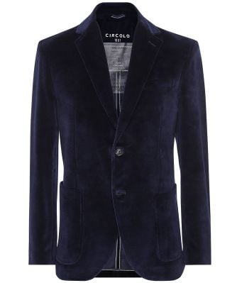 Slim Fit Velour Blazer