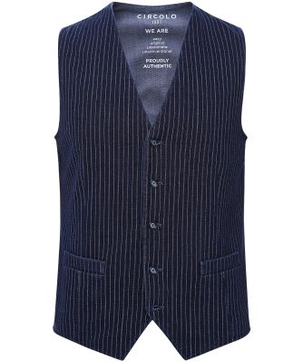 Stretch Cotton Striped Vest