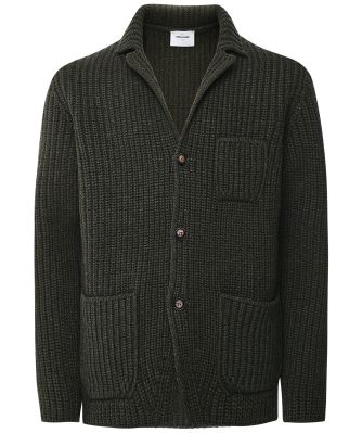 Virgin Wool Collared Cardigan
