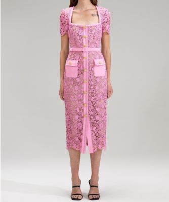 Guipure Lace Midi Dress