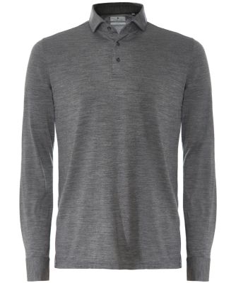 Wool Long Sleeve Polo Shirt