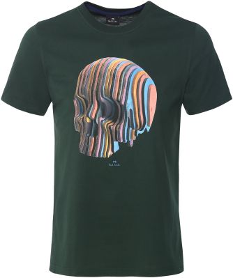 Wooden Stripe Skull T Shirt