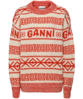 GANNI Women's Organic Wool Logo Jumper