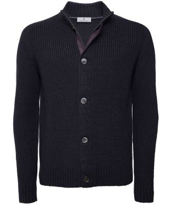 Wool Blend Zip-Through Cardigan