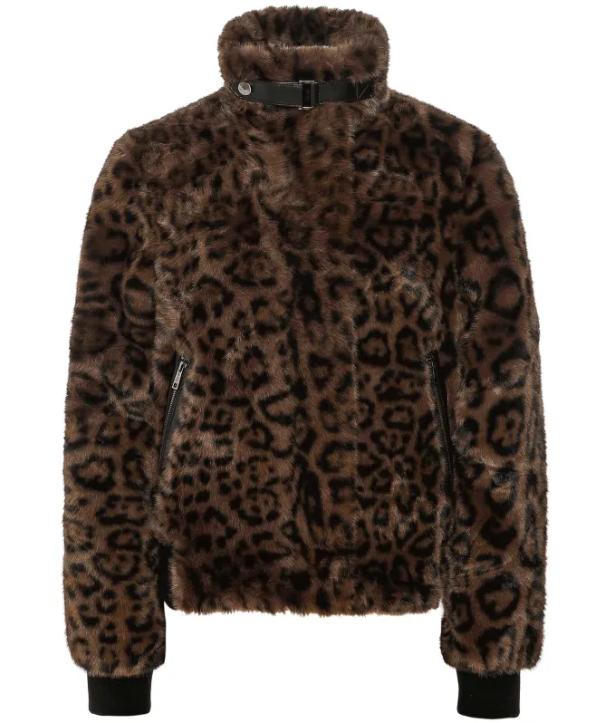 Rino and Pelle Ambra Leopard Faux Fur Jacket