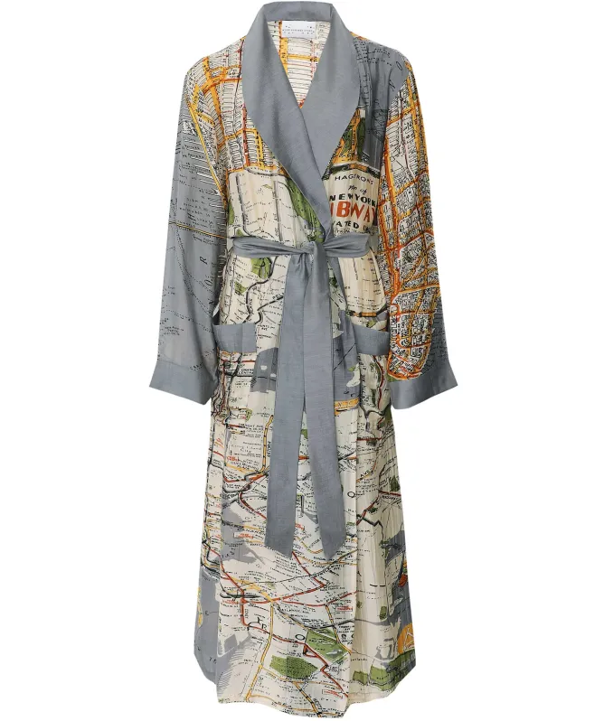 One Hundred Stars New York City Grey Map Gown