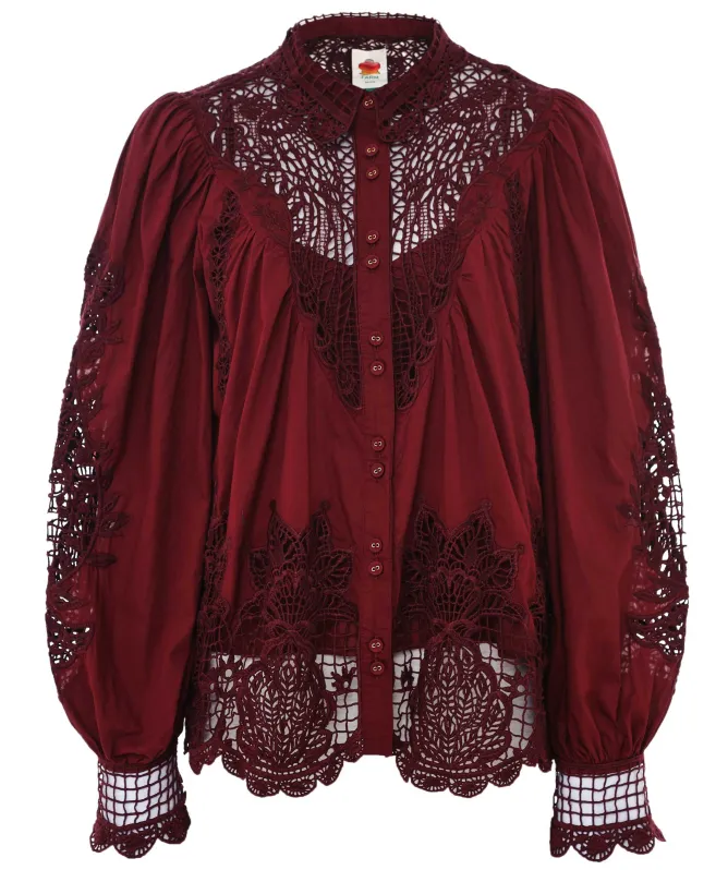 FARM Rio Garden Guipure Blouse