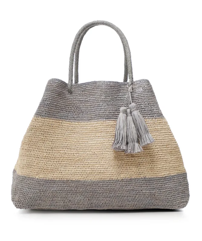 Rabarany Raffia Tassel Tote Bag