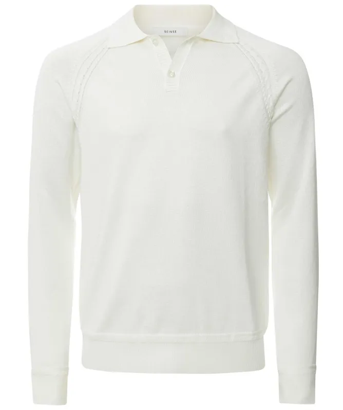 Seinse Long Sleeve Knitted Polo Shirt